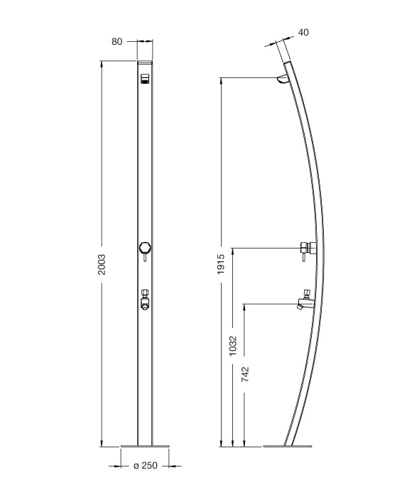 Rainware Outdoor Shower - Noosa 4006 - Hot & Cold Shower + Footwash Freestanding