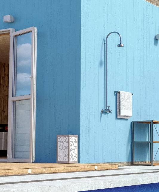 Rainware Outdoor Shower - Bribie 2002 - Cold Shower + Hose Tap/Footwash Wall Mounted