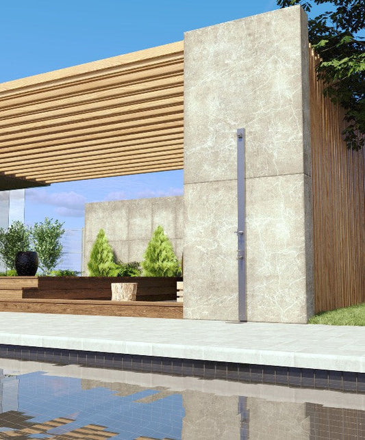 Rainware Outdoor Shower - Aussie Wall 2202 - Cold Shower + Cold Footwash Wall Mounted