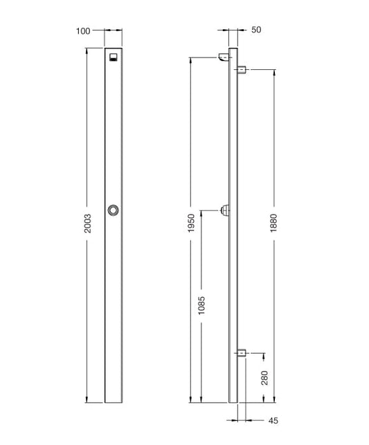 Rainware Outdoor Shower - Beach Wall 5100 Single Shower - Time Flow