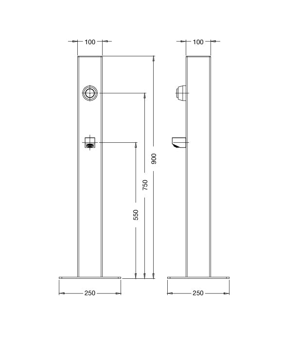Rainware Outdoor Shower - Beach Footwash 5200 - Footwash - Time Flow