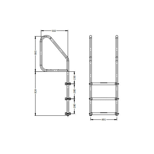 S.R Smith Deck Mount Ladder - Poolshop.com.au