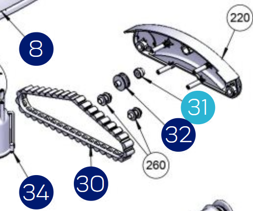 RTX Robotic Pool Cleaner - Spare Part, Bushing for lower casing