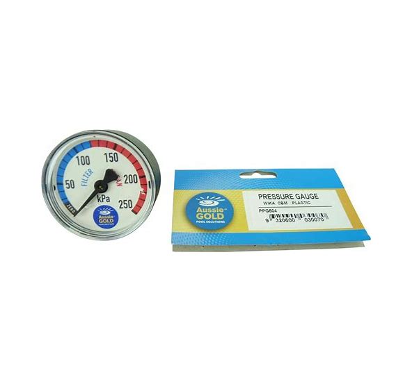 Aussie Gold Oil Filled Pressure Gauge, Centre Back Mounted