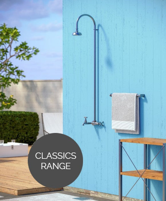 Rainware Outdoor Shower - Bribie 2002 - Cold Shower + Hose Tap/Footwash Wall Mounted