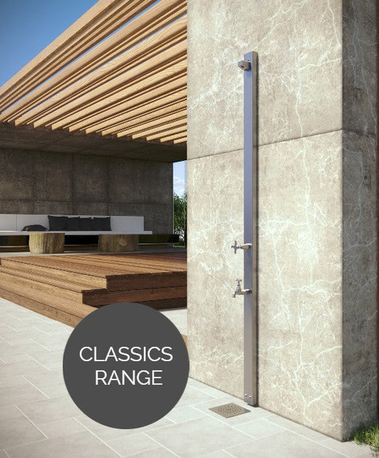 Rainware Outdoor Shower - Aussie Wall 2202 - Cold Shower + Cold Footwash Wall Mounted