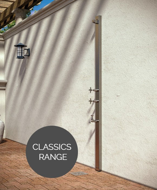 Rainware Outdoor Shower - Aussie Wall 2400 - Hot & Cold Shower + Footwash Wall Mounted