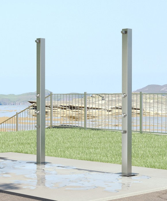 Rainware Outdoor Shower - Beach Solo 5003 Single Shower & Footwash - Time Flow