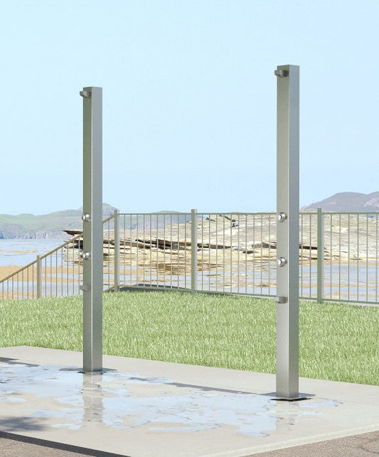 Rainware Outdoor Shower - Beach Solo 5003 Single Shower & Footwash - Time Flow