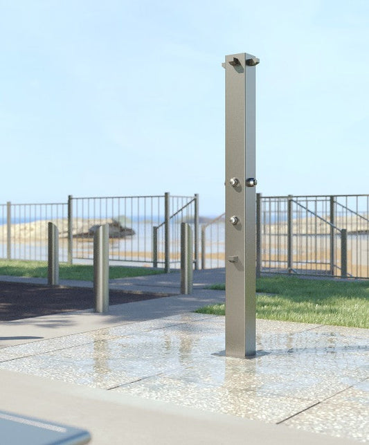 Rainware Outdoor Shower - Beach Quartet 5045 Quad Shower & Double Footwash - Time Flow