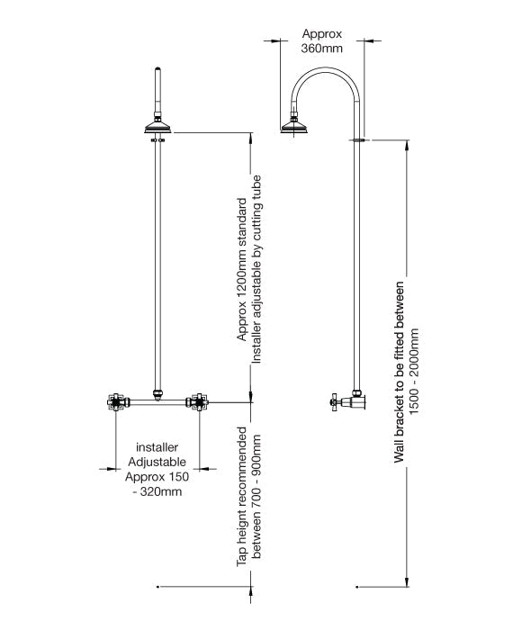 Rainware Outdoor Shower - Bribie 2003 - Hot & Cold Shower Wall Mounted