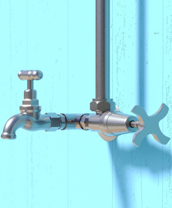Rainware Outdoor Shower - Bribie 2002 - Cold Shower + Hose Tap/Footwash Wall Mounted