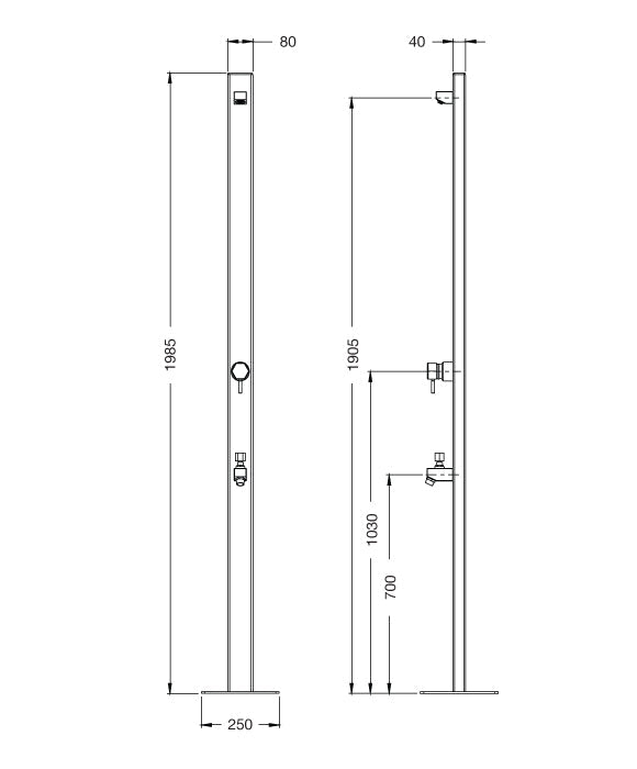 Rainware Outdoor Shower - Suncoast Premium 4505 - Hot & Cold Shower + Cold Footwash