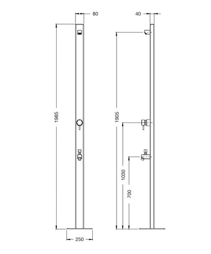 Rainware Outdoor Shower - Suncoast Premium 4505 - Hot & Cold Shower + Cold Footwash