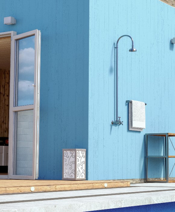 Rainware Outdoor Shower - Bribie 2002 - Cold Shower + Hose Tap/Footwash Wall Mounted