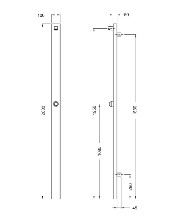 Rainware Outdoor Shower - Beach Wall 5100 Single Shower - Time Flow