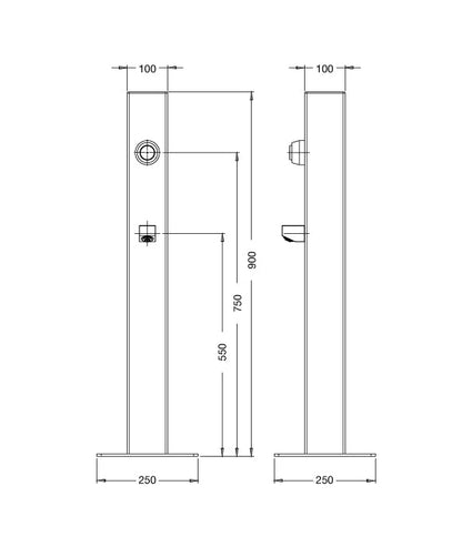 Rainware Outdoor Shower - Beach Footwash 5200 - Footwash - Time Flow