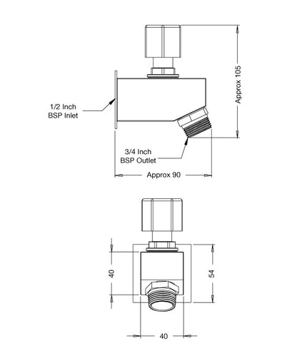 Rainware Outdoor Shower - Miami Foot wash Tap 8102 - Foot wash Tap SS316