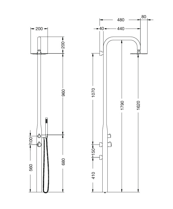 Rainware Outdoor Shower - Collaroy 9009 - Hot & Cold Shower & Handheld