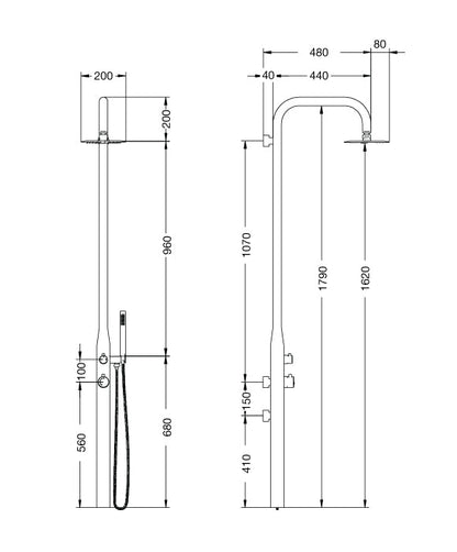 Rainware Outdoor Shower - Collaroy 9009 - Hot & Cold Shower & Handheld