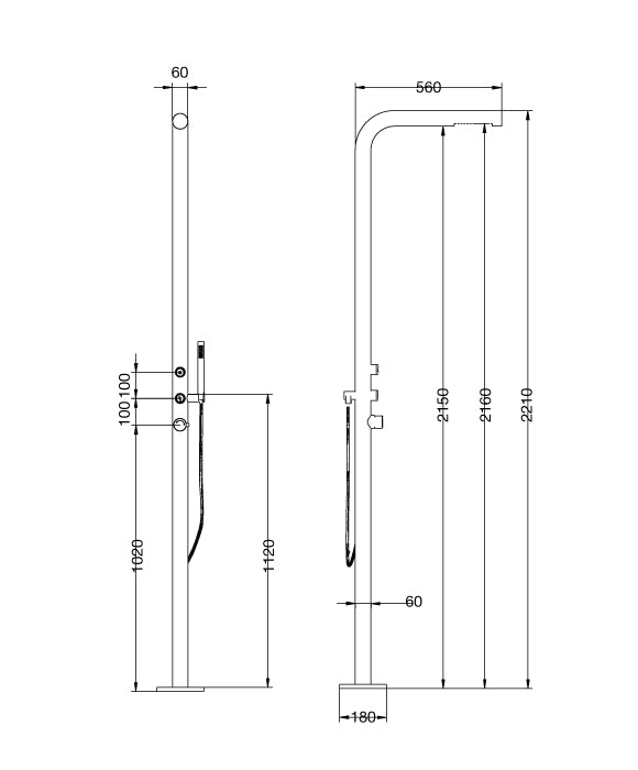 Rainware Outdoor Shower - Avoca 9016 - Hot & Cold Shower & Handheld