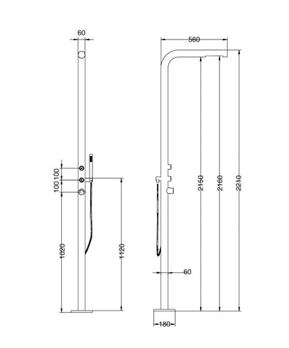 Rainware Outdoor Shower - Avoca 9016 - Hot & Cold Shower & Handheld