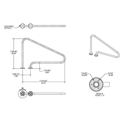 Deck Mounted Stair Rail - Poolshop.com.au