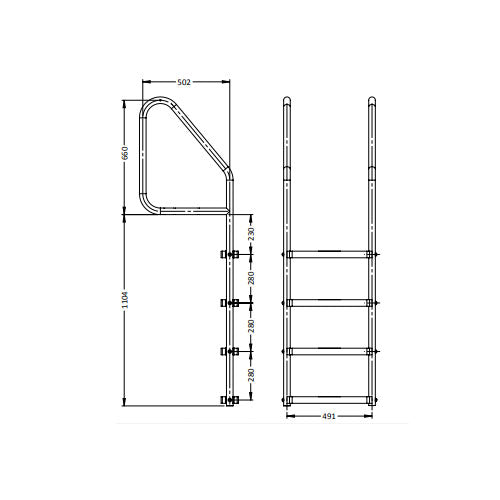 S.R Smith Deck Mount Ladder - Poolshop.com.au