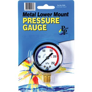 Liquid Filled PoolPro Metal Lower Mount Pressure Gauge